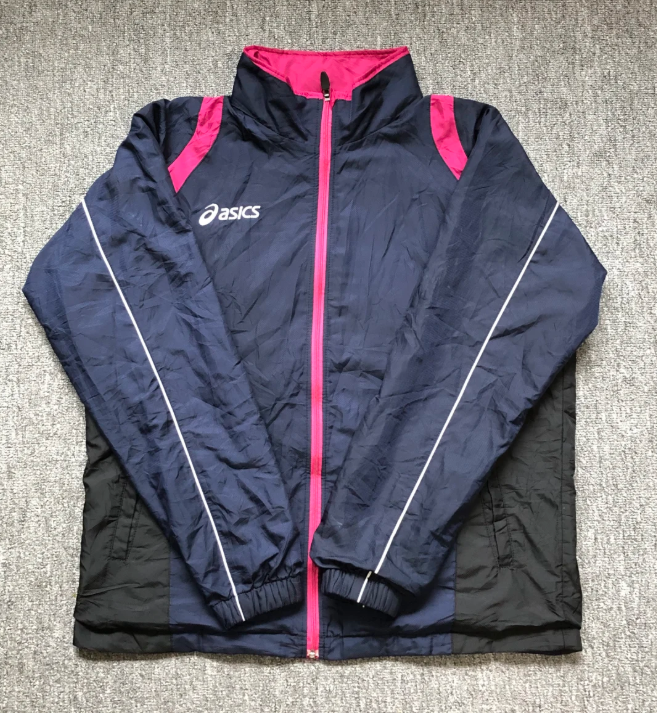 AS Double Zipper Jacket - Dark Blue (Lavender Pink Stripes)
