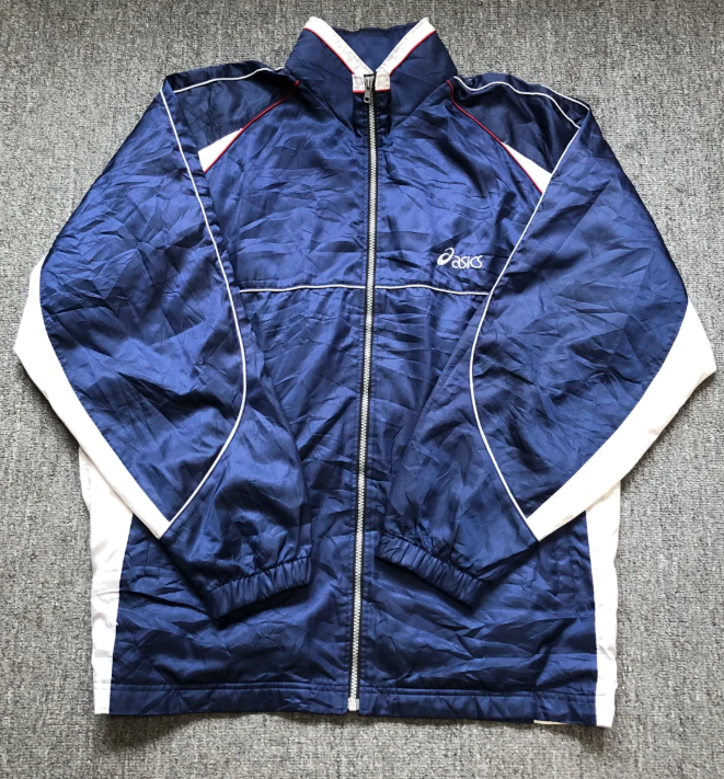 AS Double Zipper Jacket - Dark Blue (White Stripes)