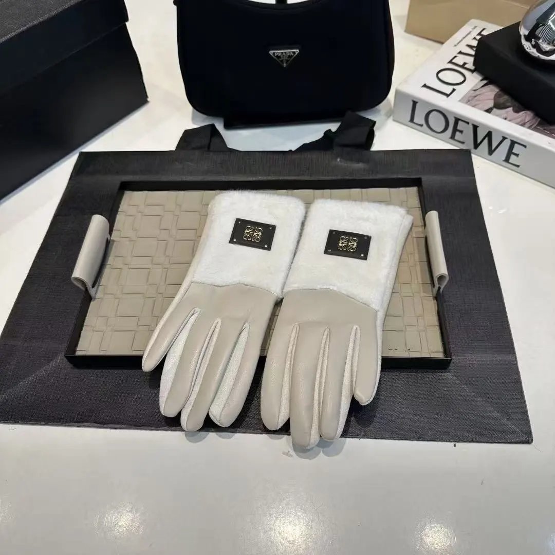 Dior Leather Gloves with Horsebit Buckle Black Gloves - 8