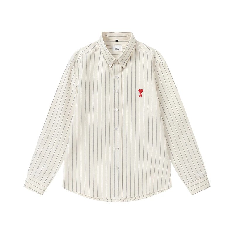 Screen Am New striped men's long-sleeved shirt (5 Variants) online at acbuySheets with global shipping