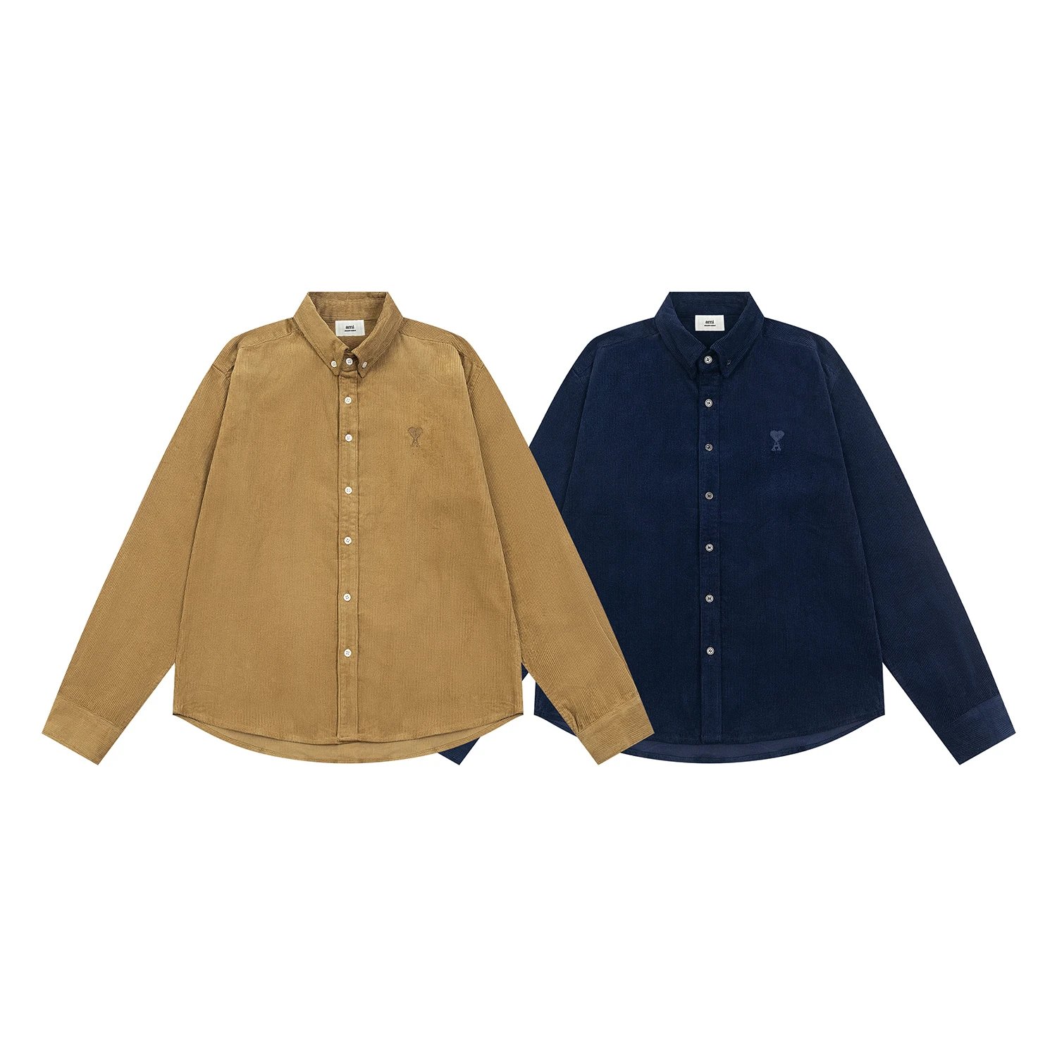 Screen Am Solid-color long-sleeved men's corduroy shirt (8 Variants) online at acbuySheets with global shipping