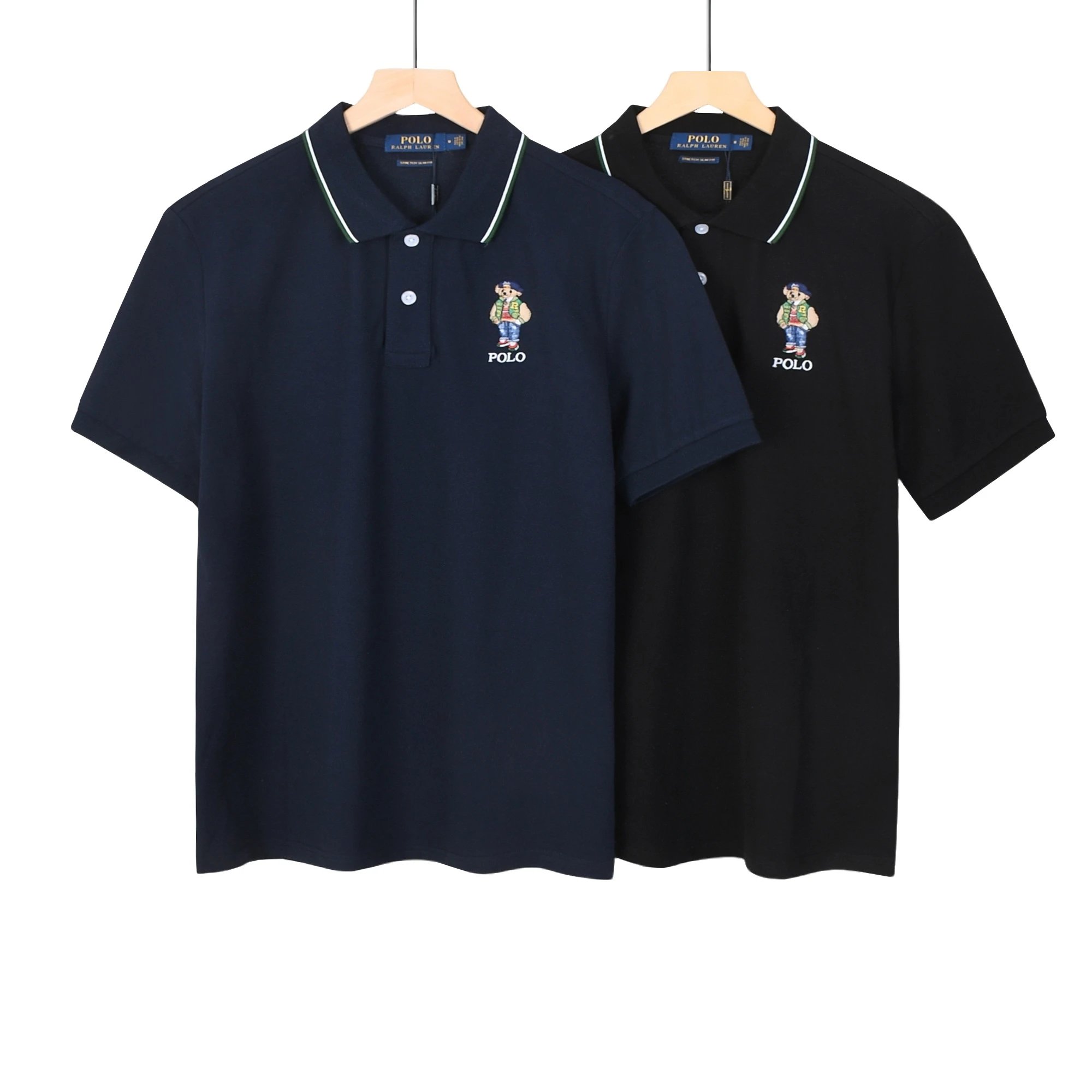 Screen Ralph Lauren Bear Embroidered T-shirt Men's Polo Shirt Flip Collar Short Sleeve online at CNFansSheets with global shipping