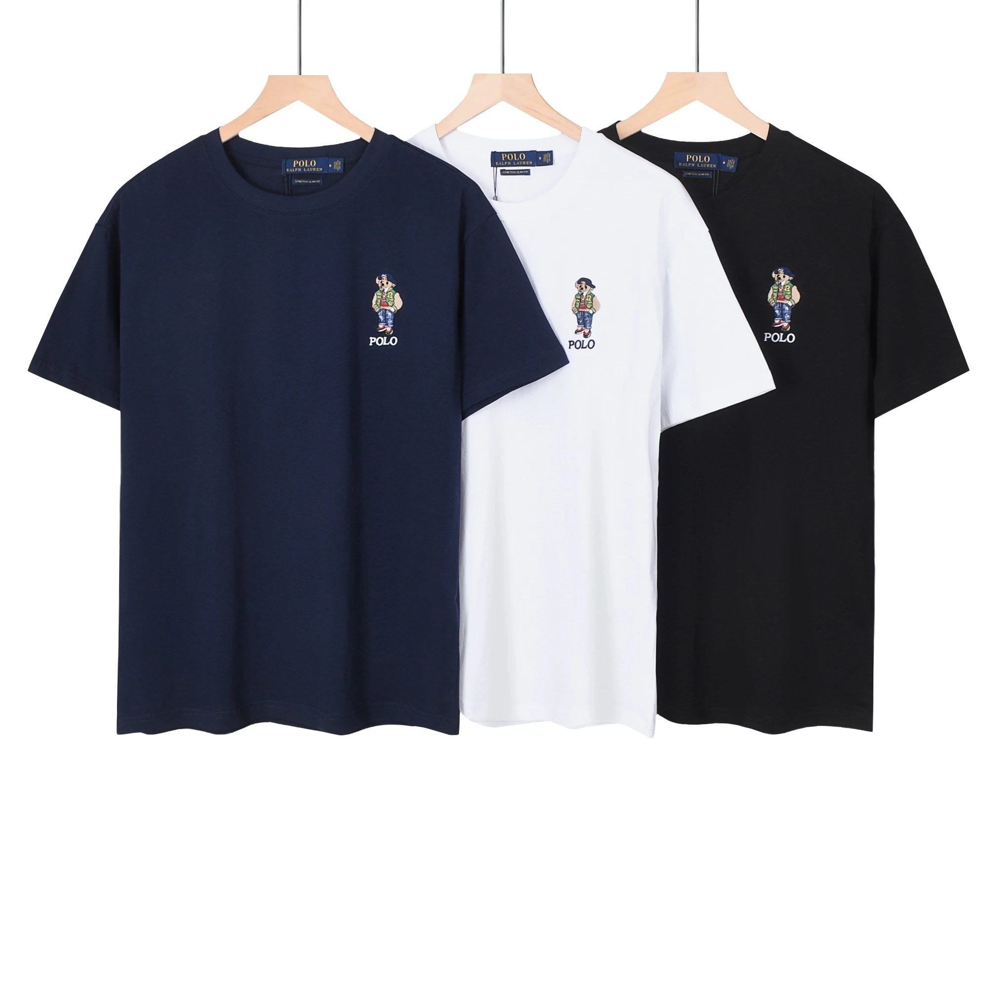 Screen Ralph Lauren Solid-colored short-sleeved T-shirt for bears (12 Variants) online at CNFansSheets with global shipping