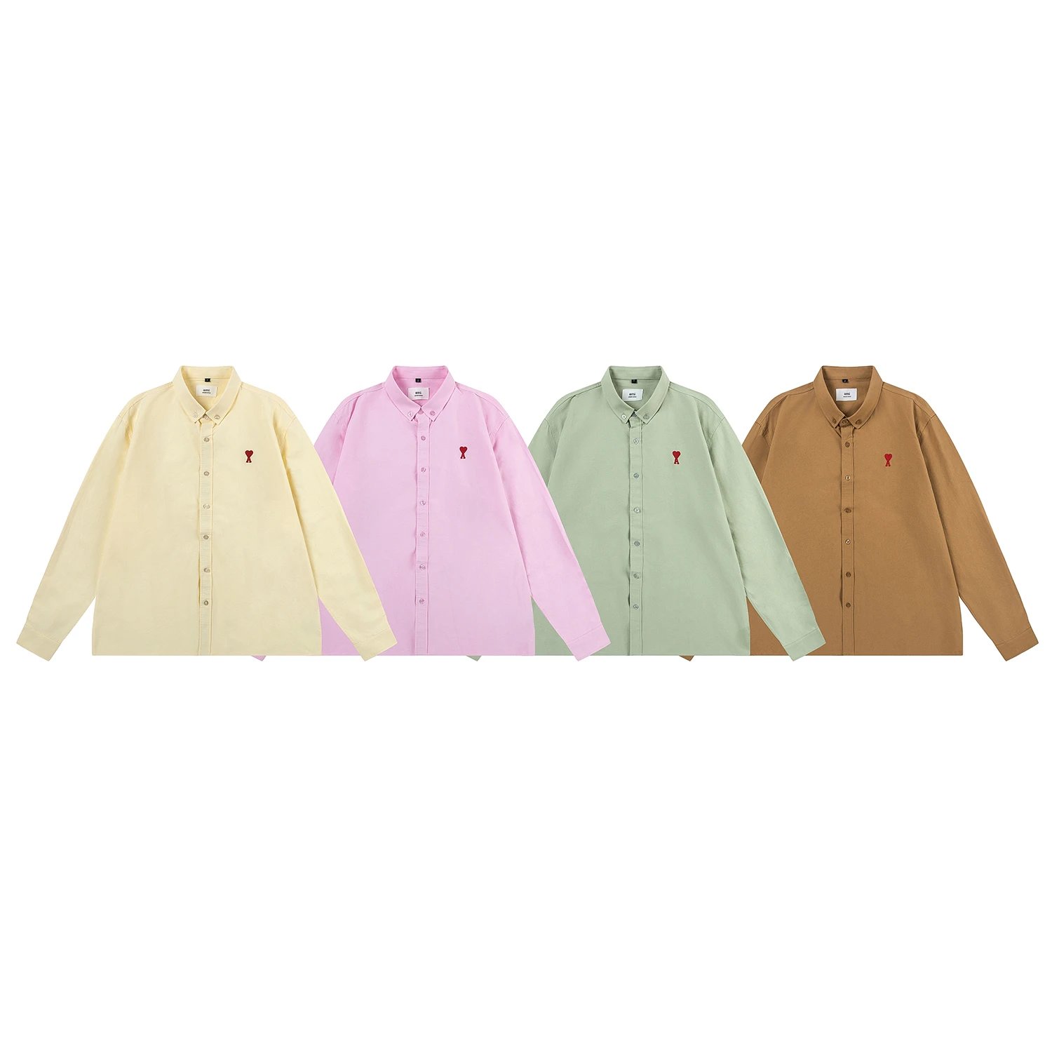 Screen Am Solid-color loose-fitting long-sleeved shirt (15 Variants) online at acbuySheets with global shipping