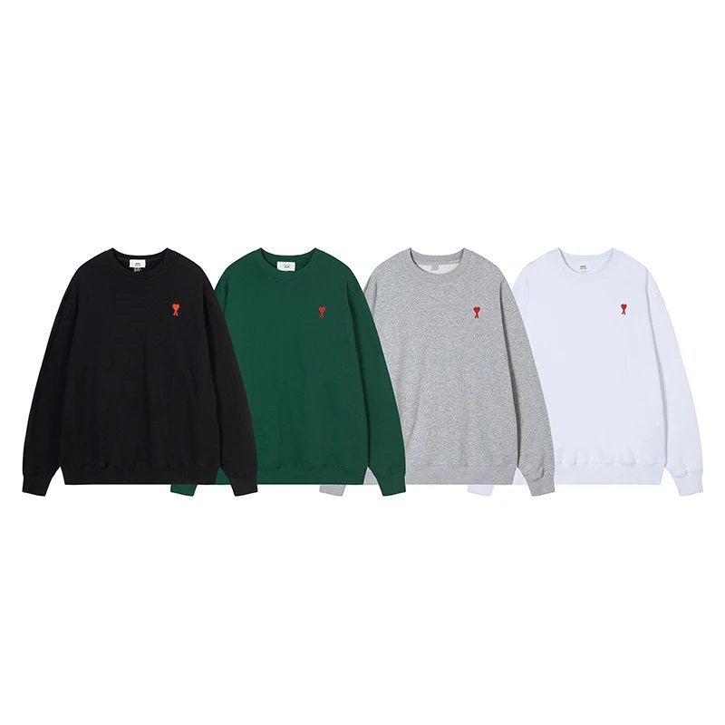 Screen Am Small heart embroidery round-neck t-shirt (16 Variants) online at acbuySheets with global shipping