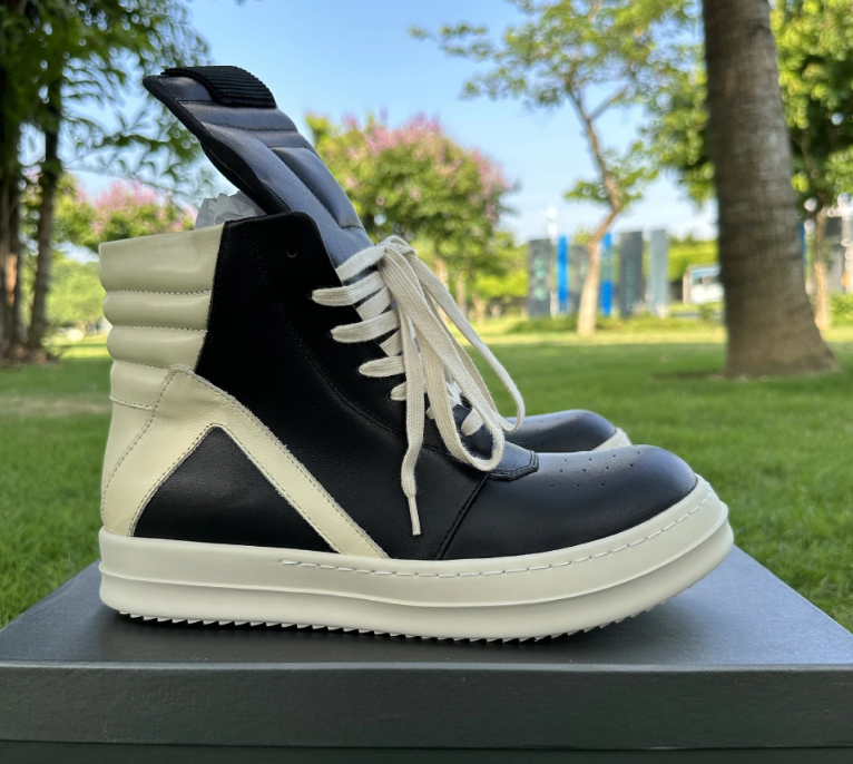 Rick Owens DRKSHDW Ramones High-Top Black Leather Sneakers - 4