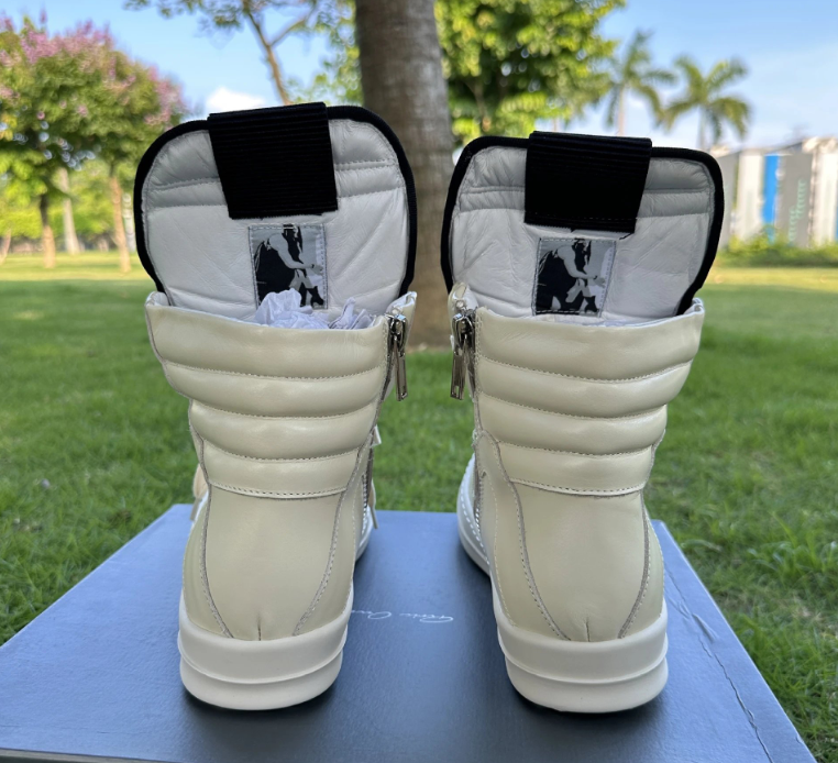 Rick Owens DRKSHDW Ramones High-Top Black Leather Sneakers - 17