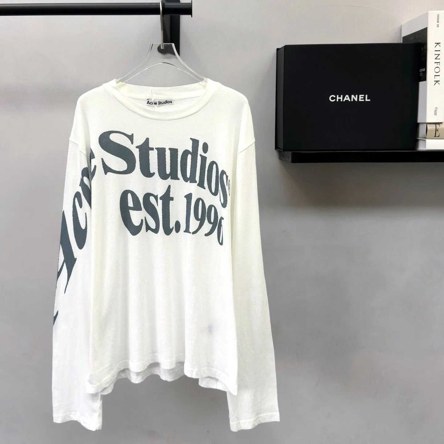 Printed large logo in white