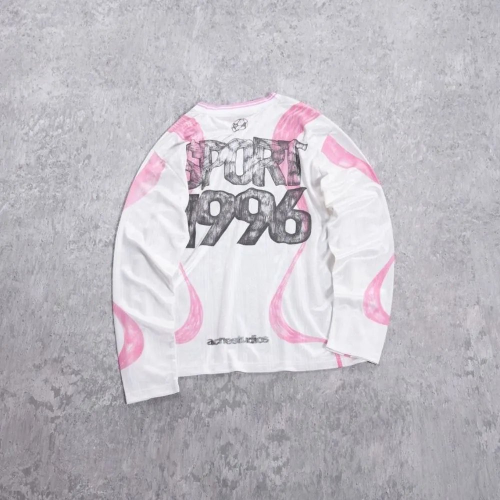 Bow tie jersey long sleeved white powder