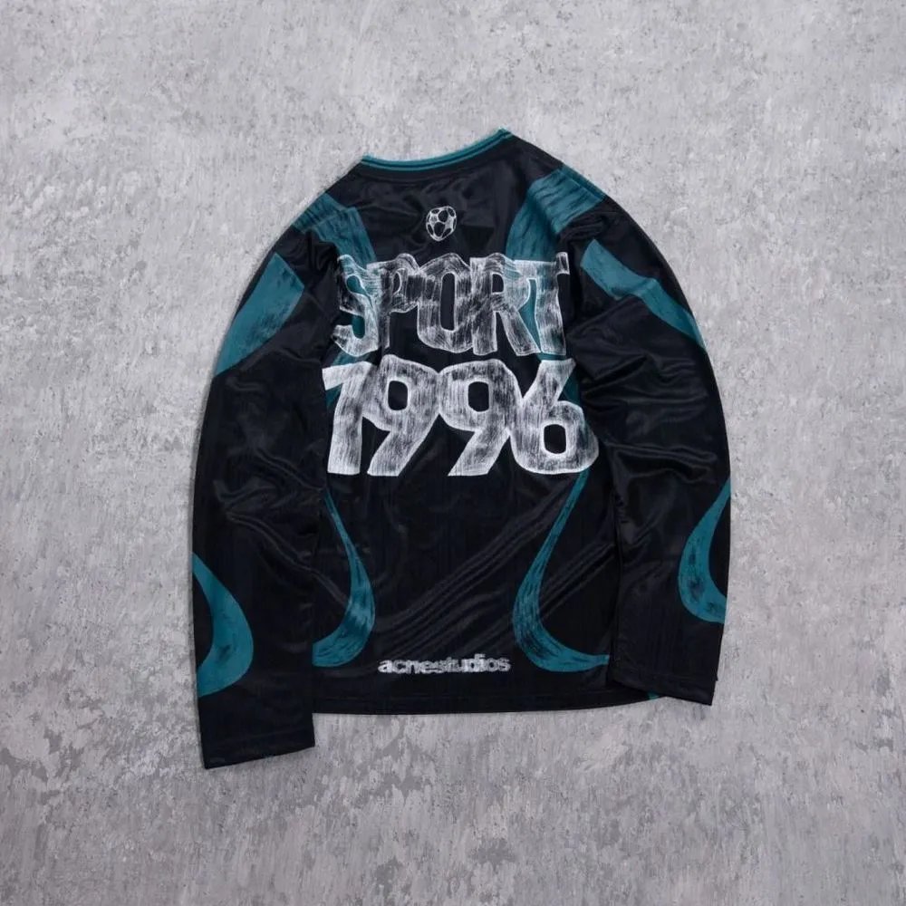 Bow tie jersey long sleeved black blue