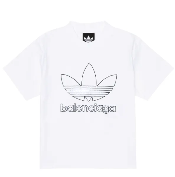 Balenciaga x Adidas Originals Outline Logo T-Shirt White - 1