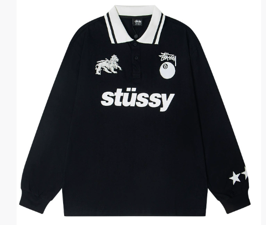 Stussy Lion & 8 Ball Graphic Polo Shirt