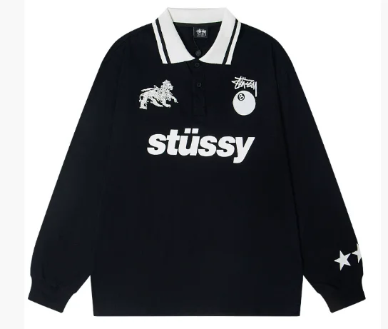 Stussy black polo sh