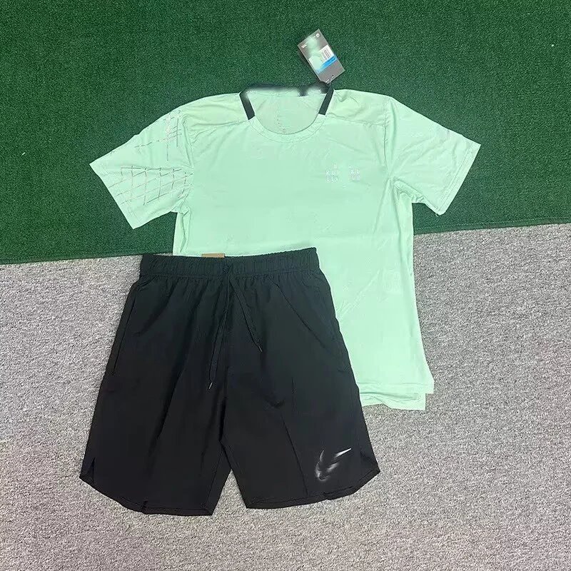 Pattern short sleeved green+218 black