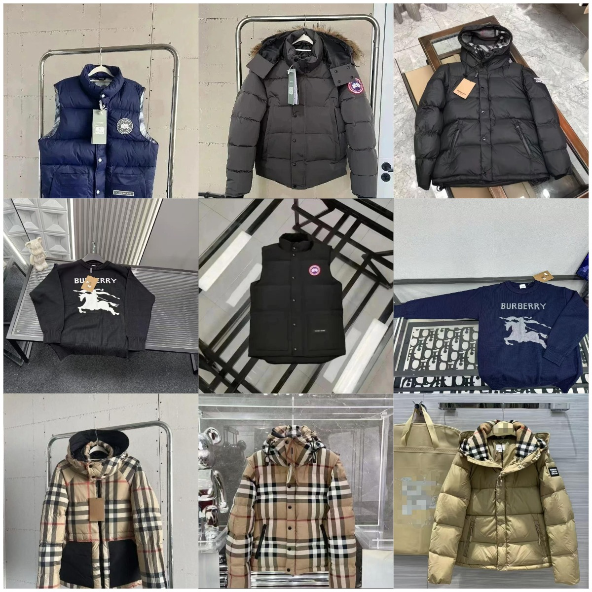 Burberry Black Puffer Jacket and Canada Goose Vest Combo Set