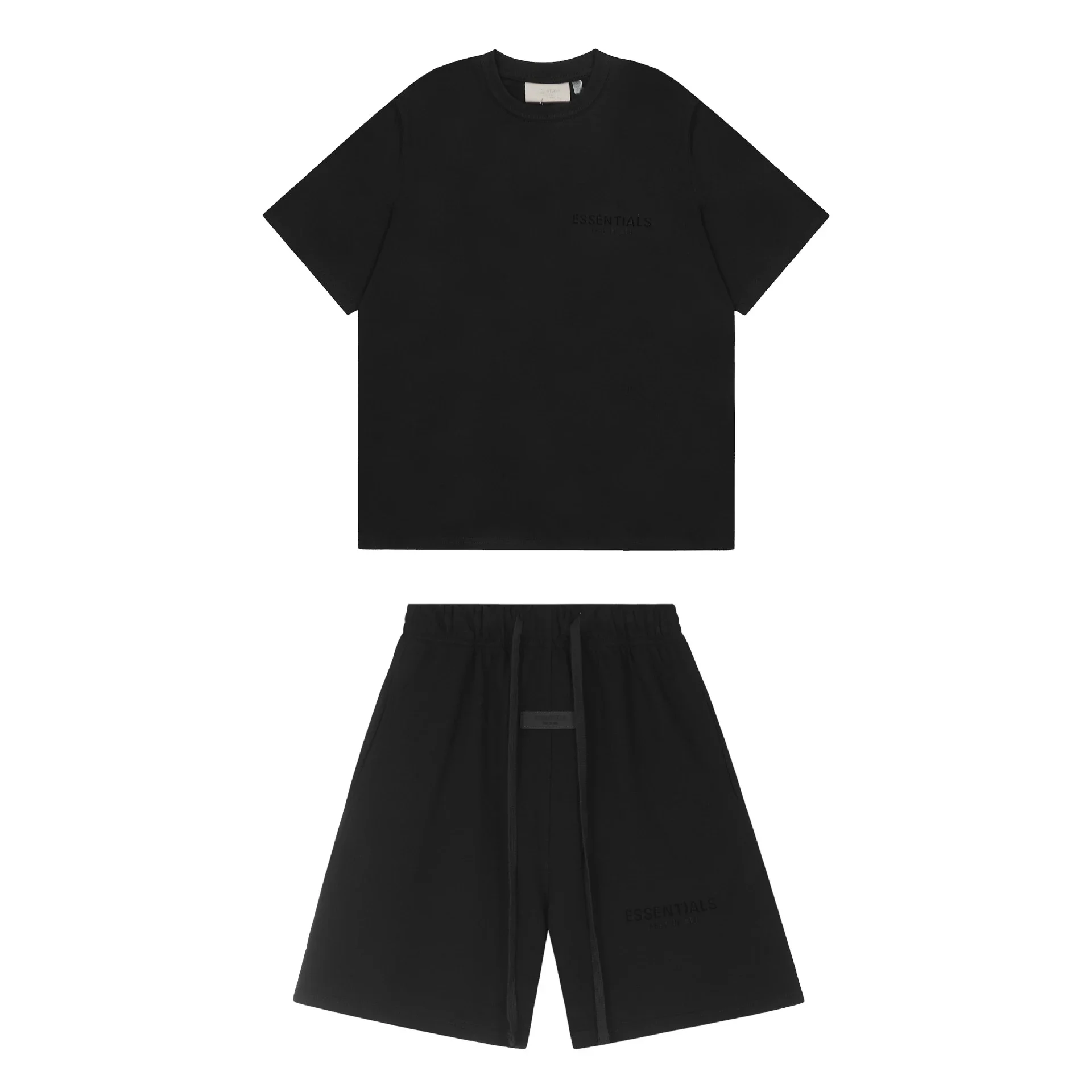 Essentials (Fear of God) — Short-Sleeve Shirt & Shorts Set with Chest Logo Patch