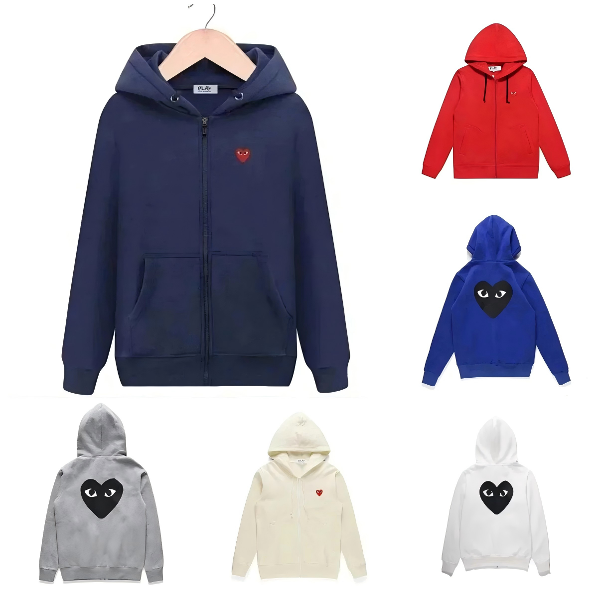 CDG Play Heart Logo Zip-Up Hoo