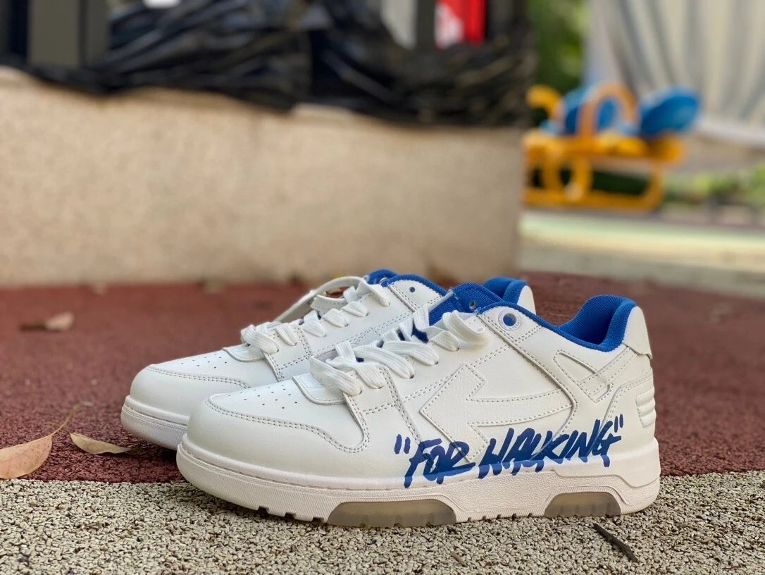 White and Blue Hand-Painted