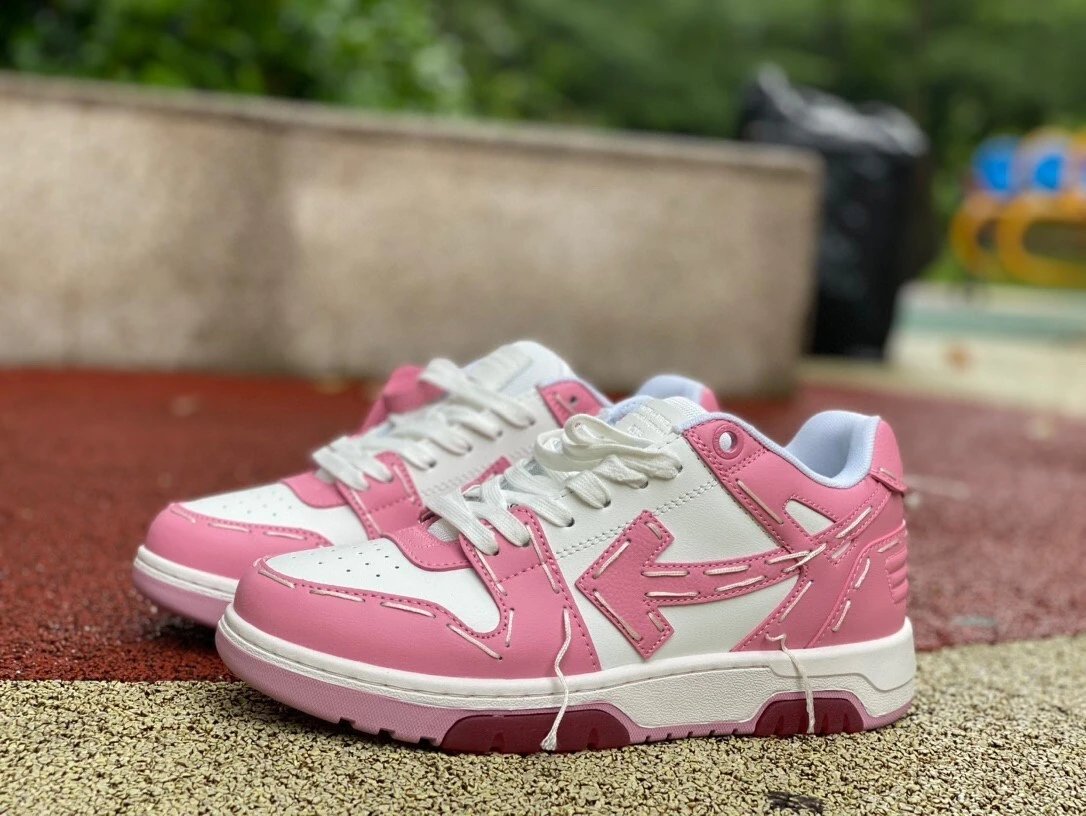 White with Pink Stitching