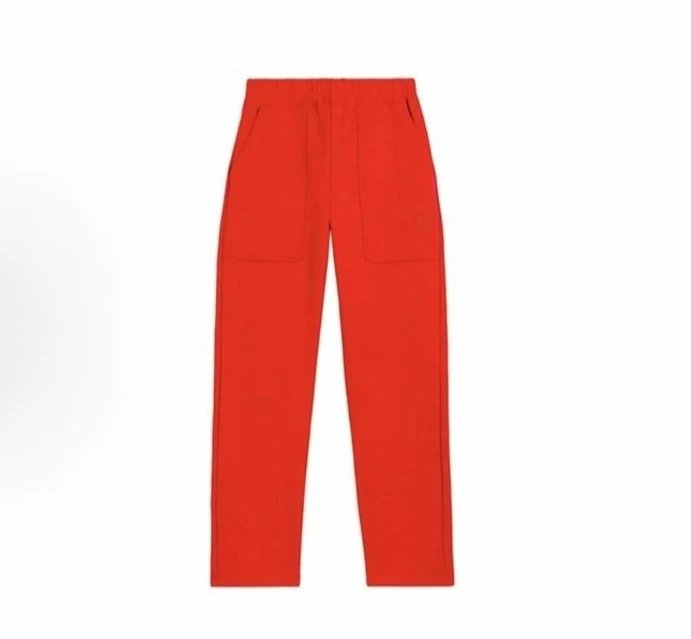 Design Solid Blue Relaxed Fit Pants - 6