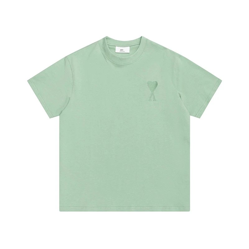 Ami Paris Heart Logo T-Shirt Yellow - 7