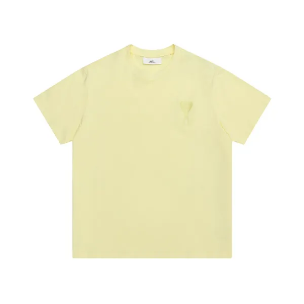 Ami Paris Heart Logo T-Shirt Yellow - 6