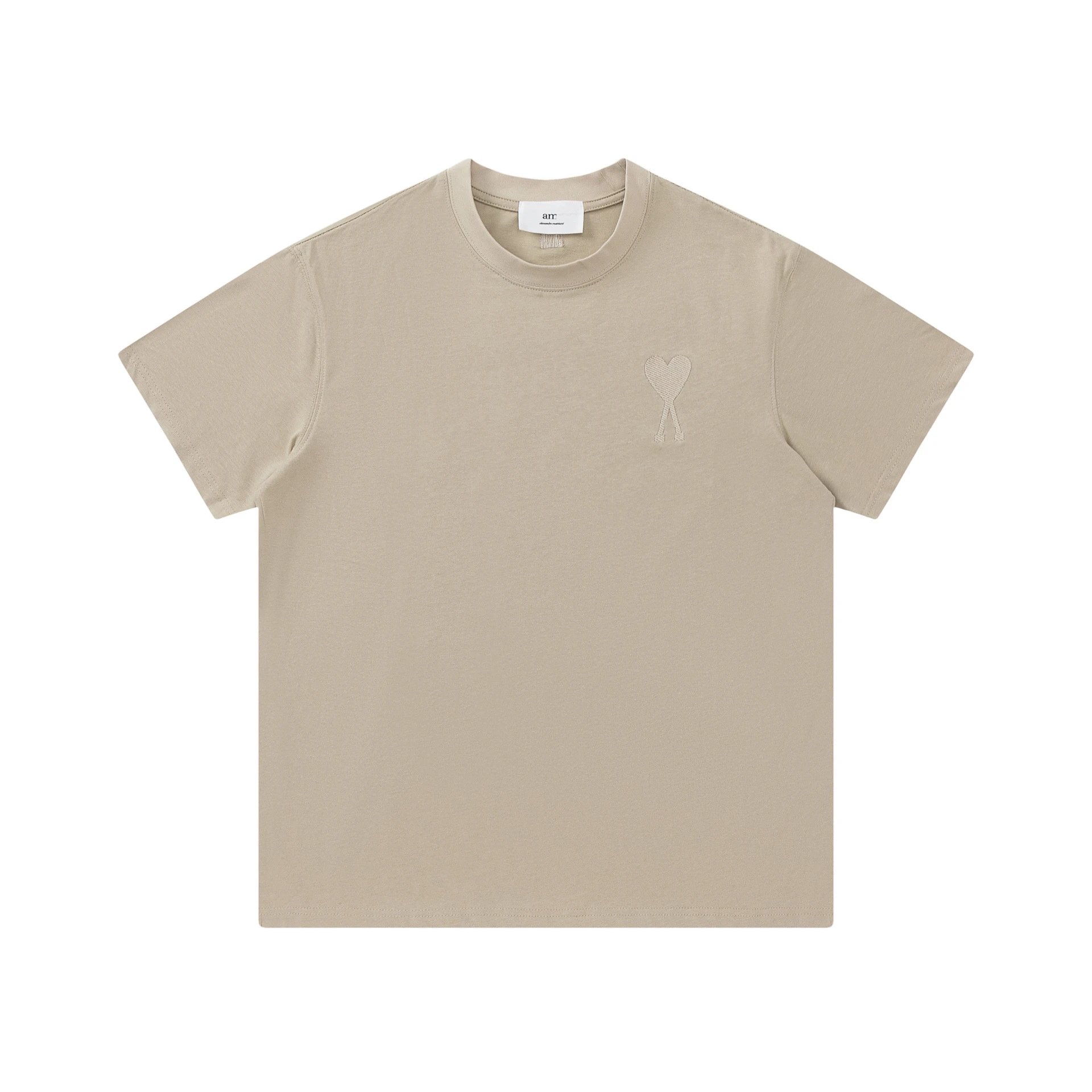 Ami Paris Heart Logo T-Shirt Yellow - 5