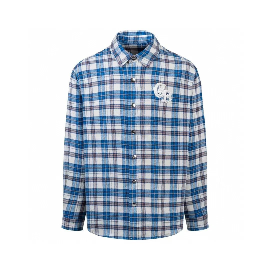 Gucci Blue Plaid Long Sleeve Shirt