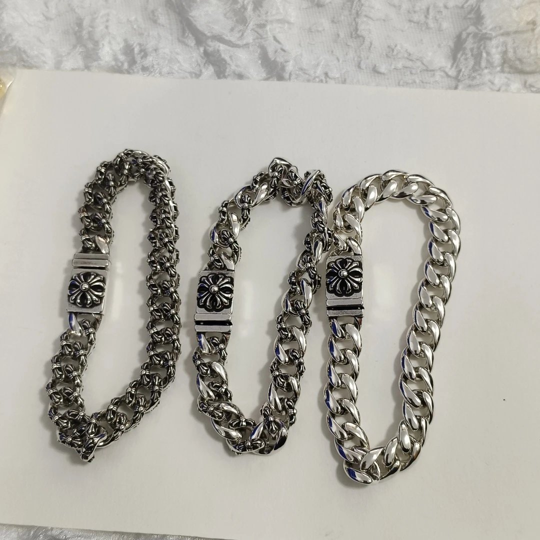 Chrome Hearts Silver Chain Bracelets