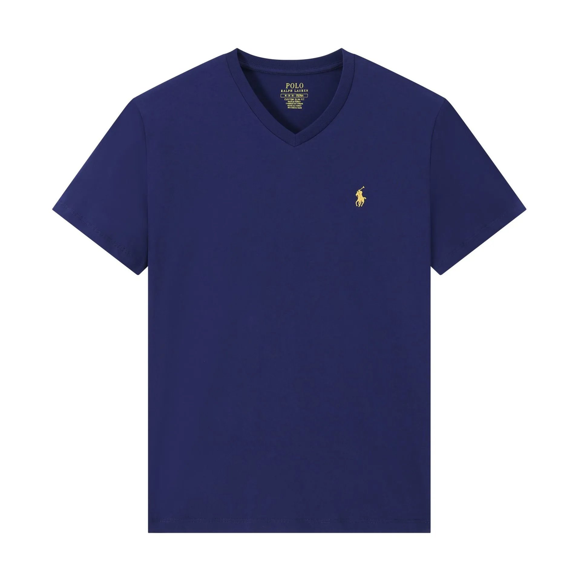 Polo Ralph Lauren T-shirt Custom Slim Fit V-Neck Pony Logo Navy