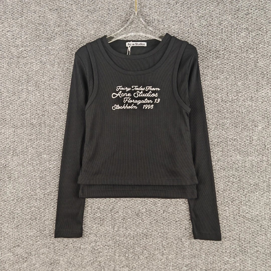 Acne Studios Fairy Tales From Acne Studios Ribbed Crop Top Beige - 4