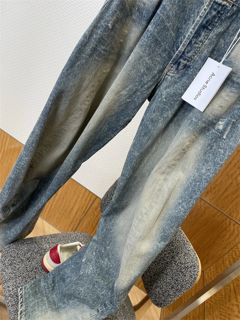 Acne Studios Acid Wash Wide-Leg Jeans Blue - 4