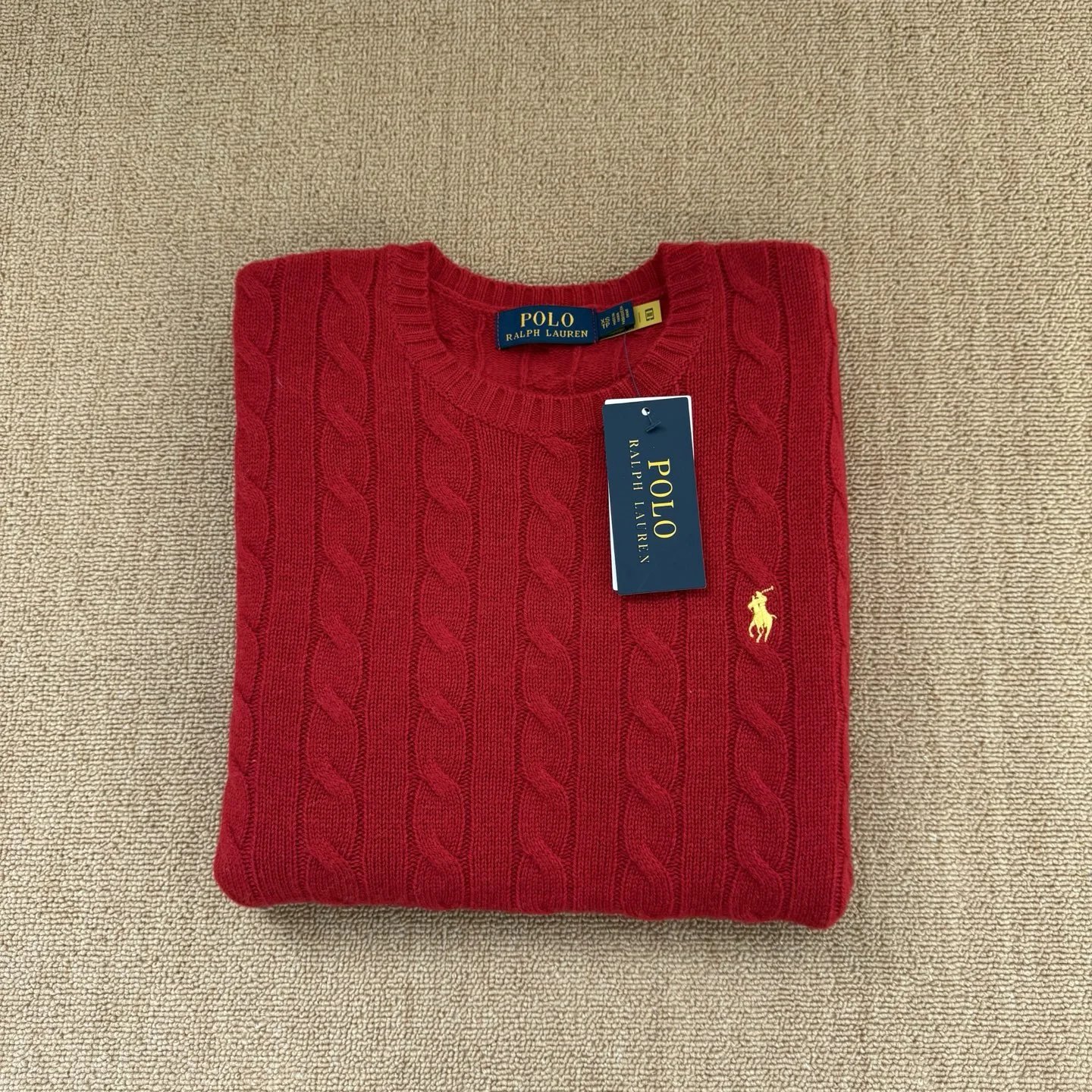 Polo Ralph Lauren Crewneck Sweater Cable Knit Red