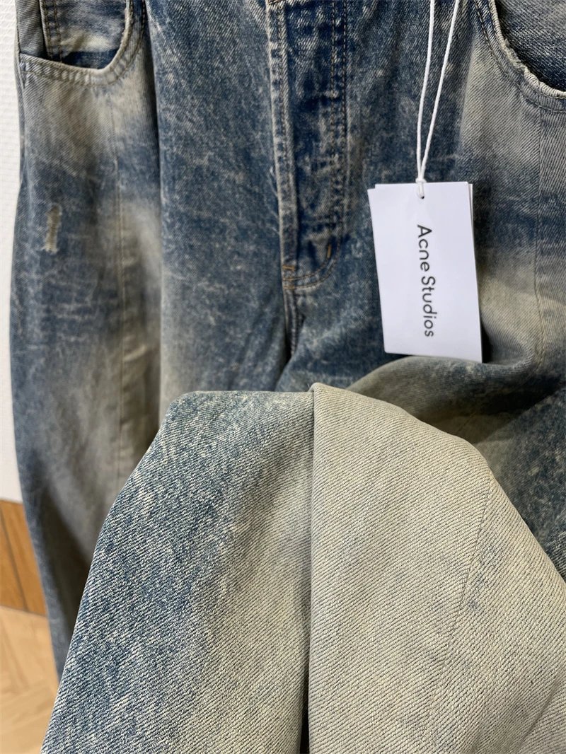 Acne Studios Acid Wash Wide-Leg Jeans Blue - 5