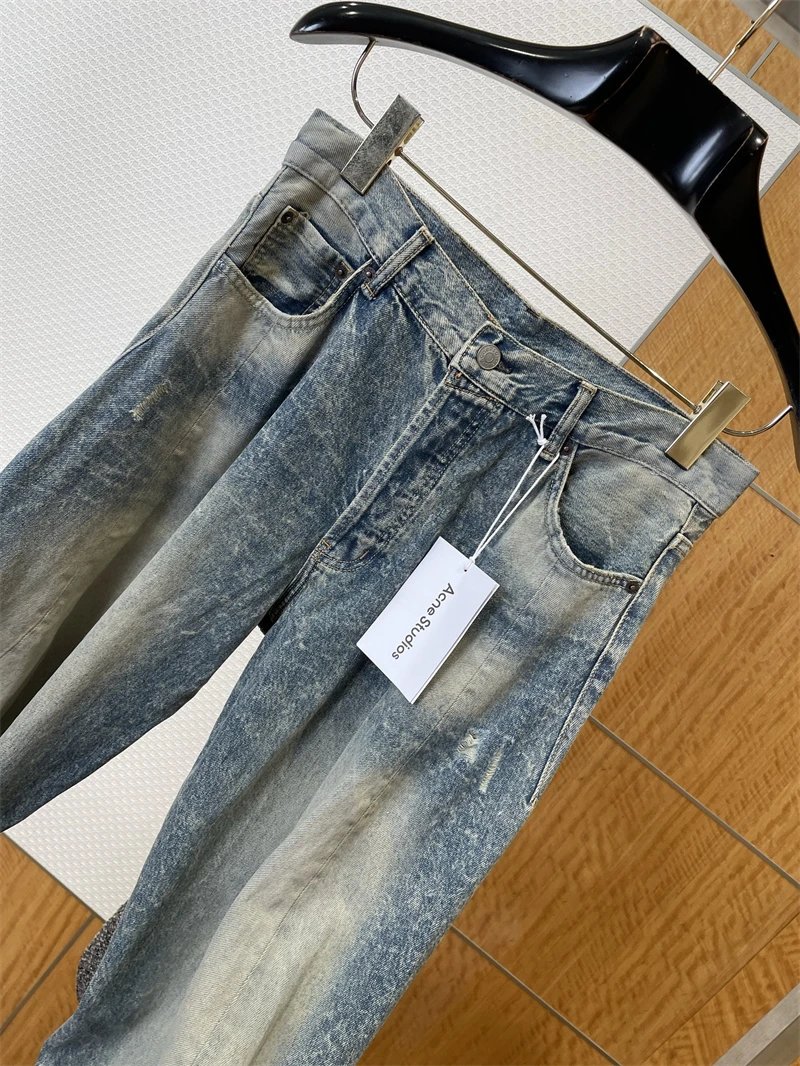 Acne Studios Acid Wash Wide-Leg Jeans Blue - 3