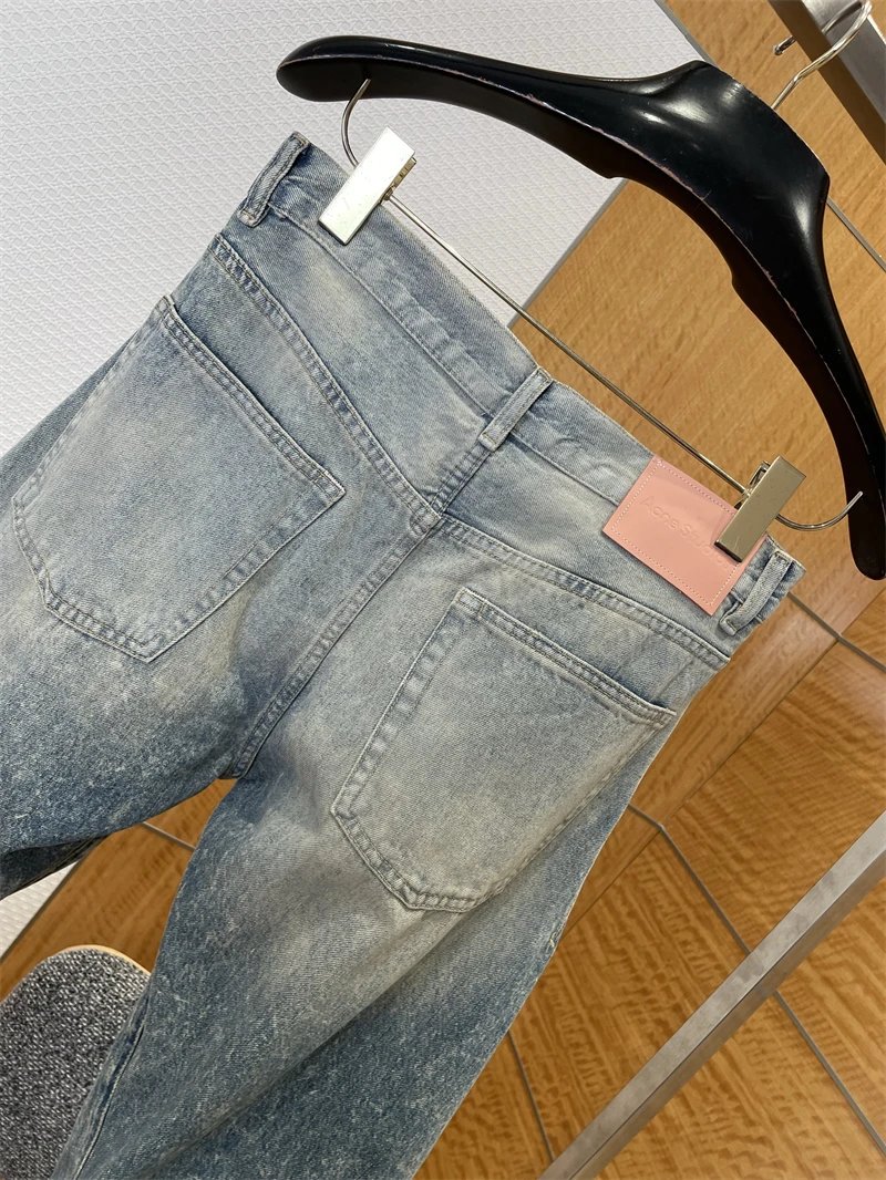 Acne Studios Acid Wash Wide-Leg Jeans Blue - 6