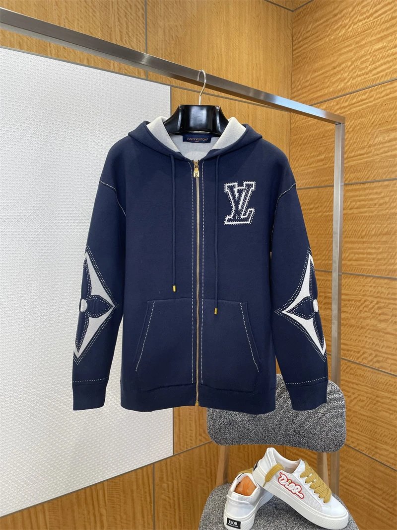 Louis Vuitton Blue Zip-Up Hoodie