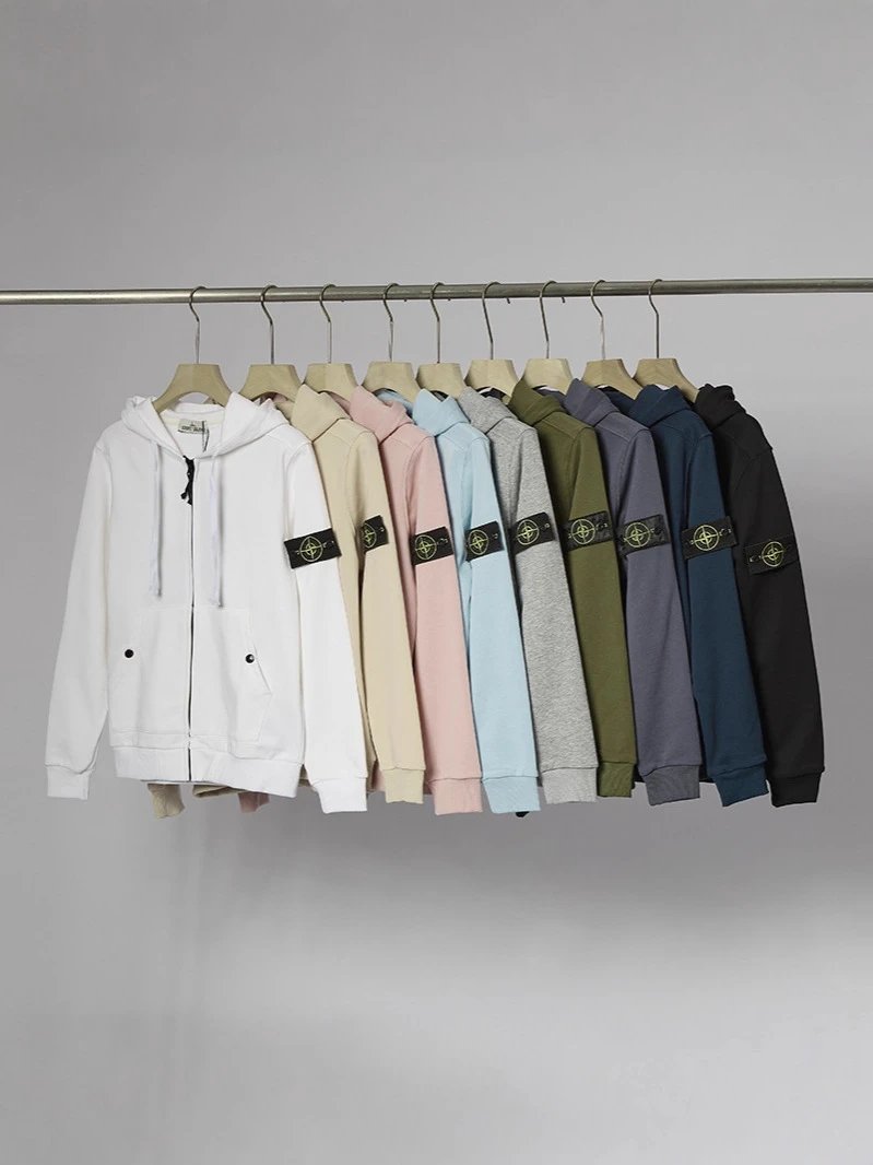 Stone Island Classic Cuff Label Round Neck Shoulder Down Long Sleeve Hoodie Combed Cotton Loose