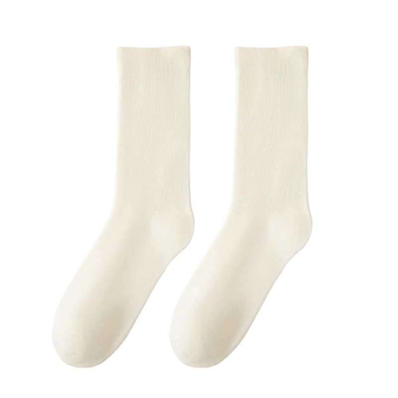 Two-tone Cotton Ribbed Cuff Hook Socks 06090366
