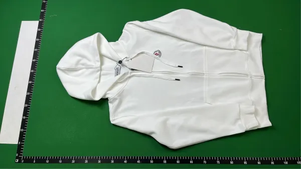 Moncler Logo Embroidered White Hoodie - 10