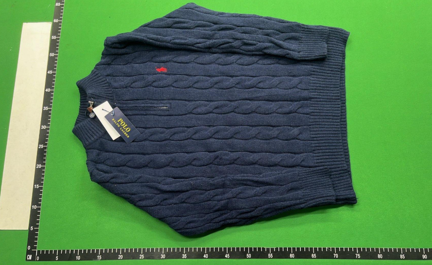 Cable Knit Crewneck Sweater Navy Blue - 7