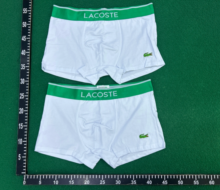 Lacoste Classic Boxer Brief White with Green Waistband Underwear - 13