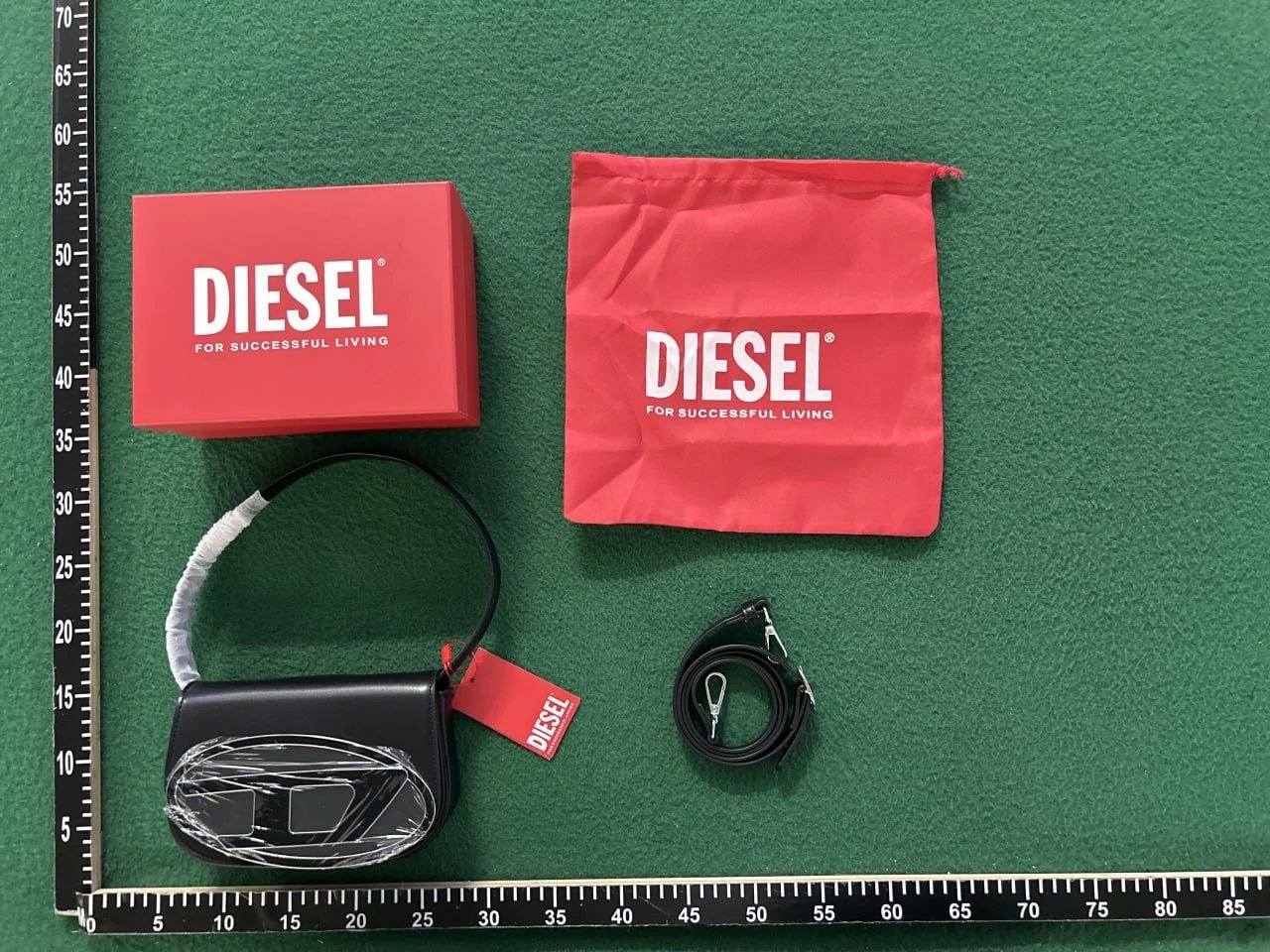 Diesel D-Logo Black Leather Wallet and Belt Set - 11