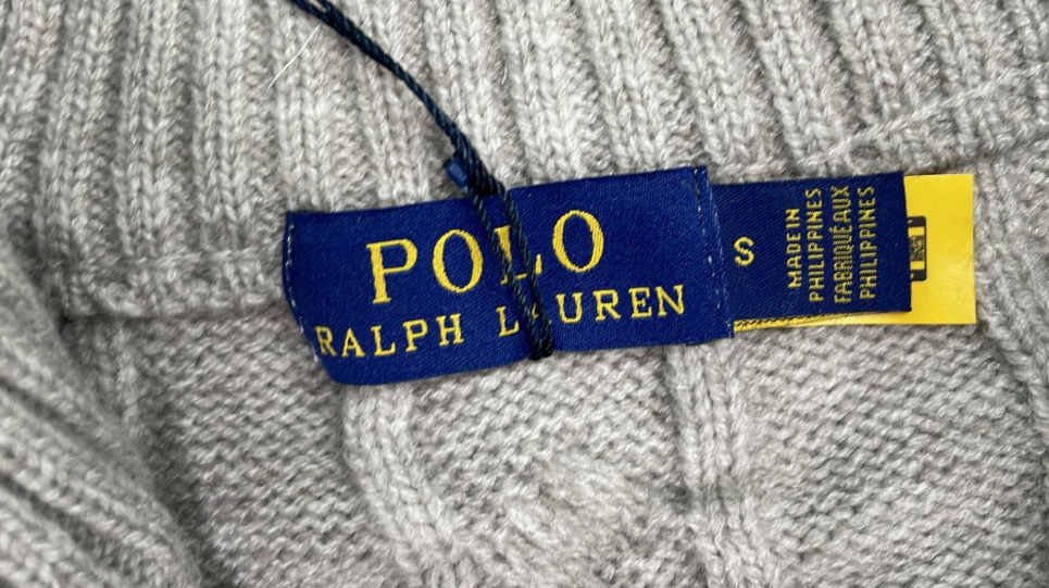 Cable Knit Crewneck Sweater Navy Blue - 9