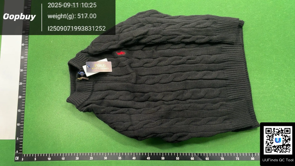 Cable Knit Crewneck Sweater Navy Blue - 3