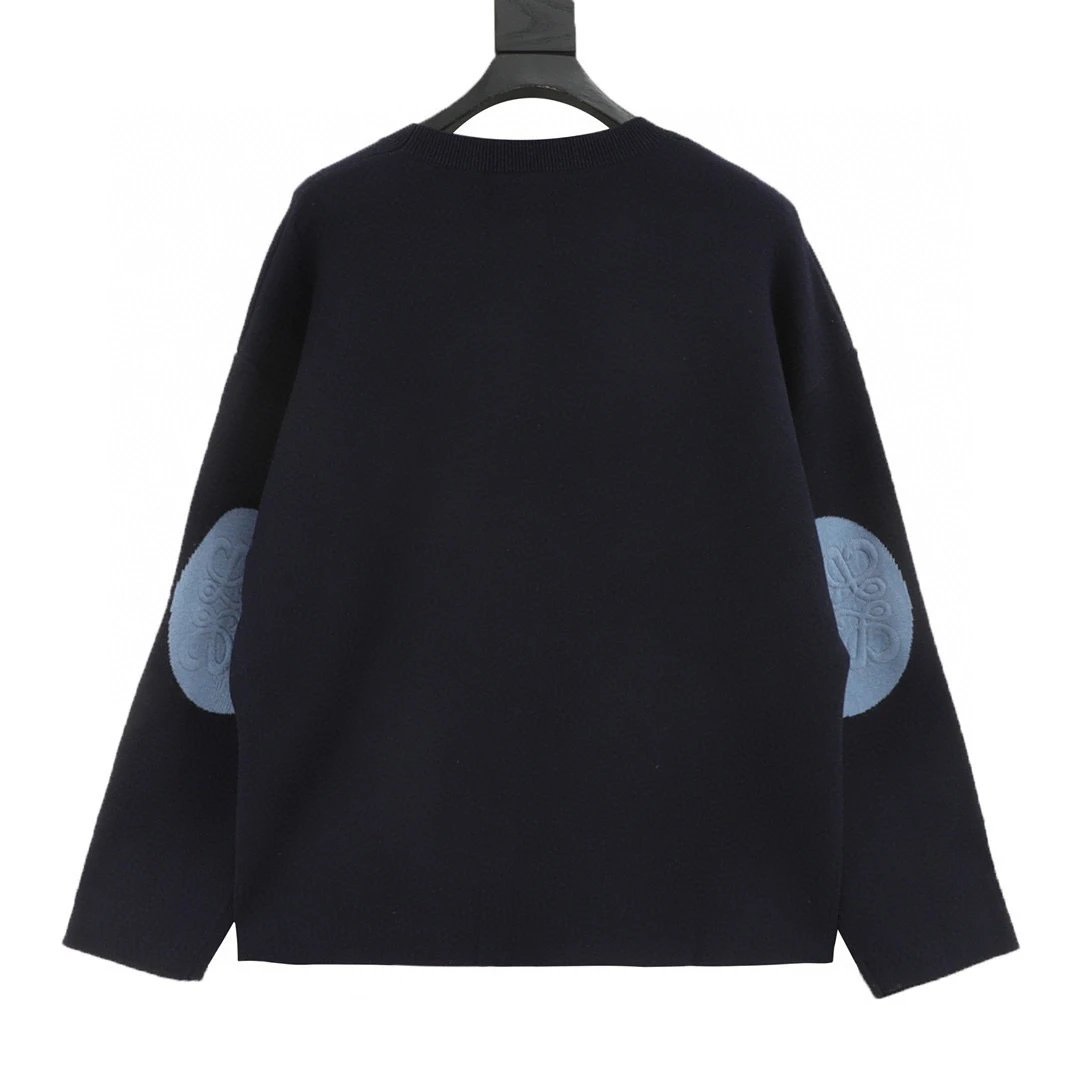 LOEWE sleeve relief embroidered round neck sweater
