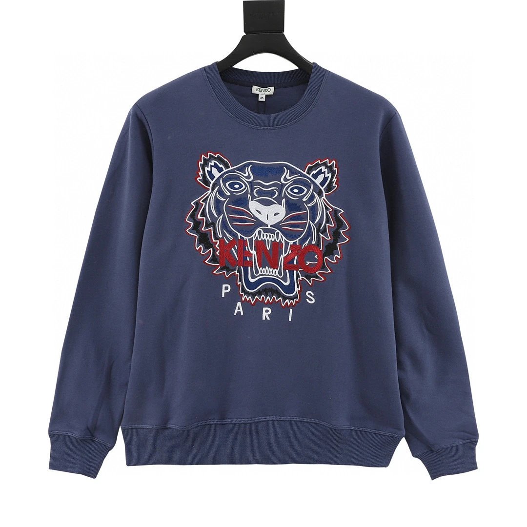 Kenzo Takada Tiger Head Round Neck Hoodie