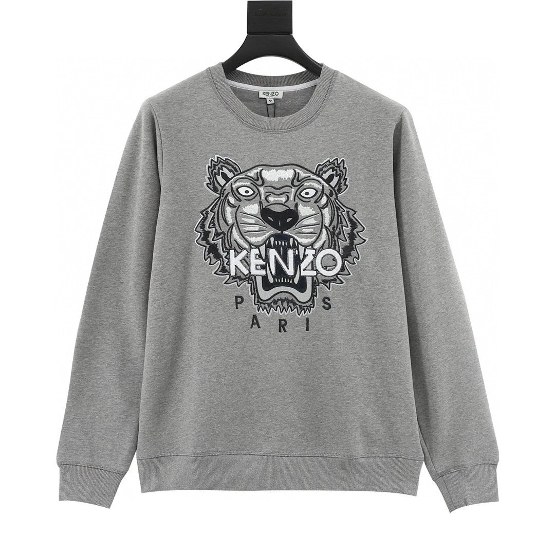 Kenzo Takada Tiger Head Round Neck Hoodie