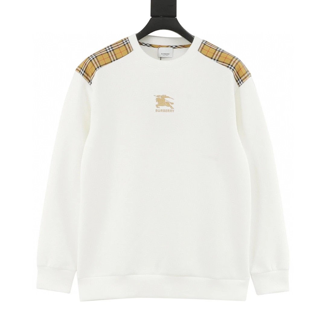BURBERRY。 Shoulders, sleeves, fabric, chest, embroidered warhorse logo, space cotton hoodie