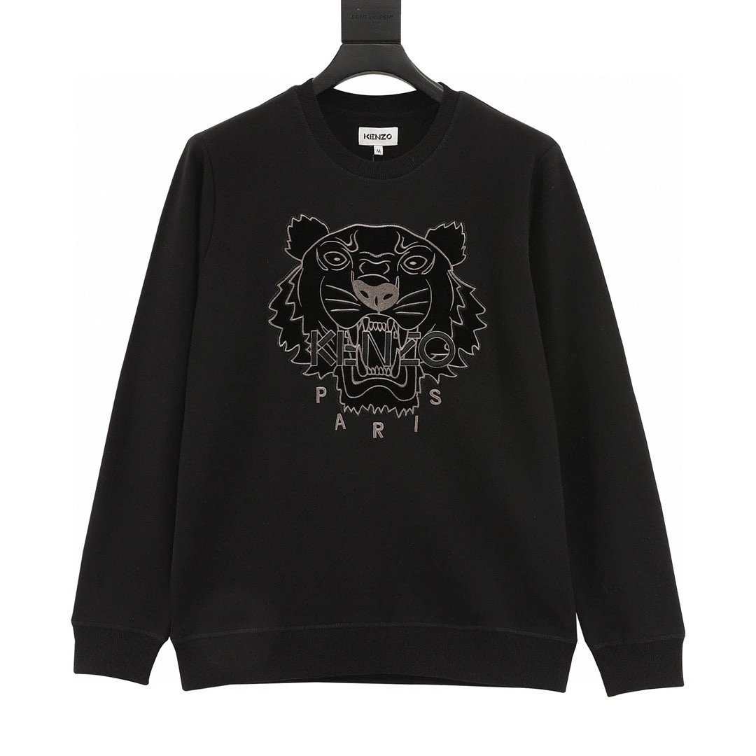 Kenzo Takada Tiger Head Round Neck Hoodie